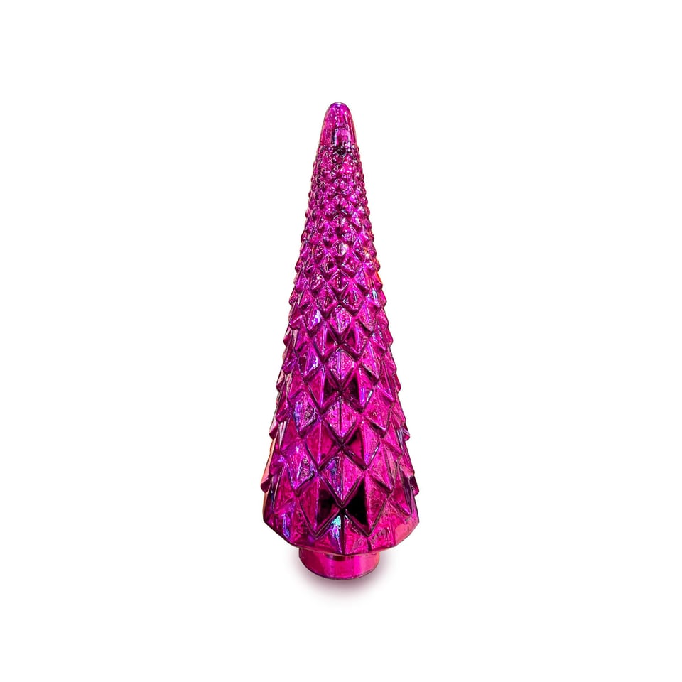 Kerstboom Deco Shiny Fuchsia Metallic Glas 17x47cm