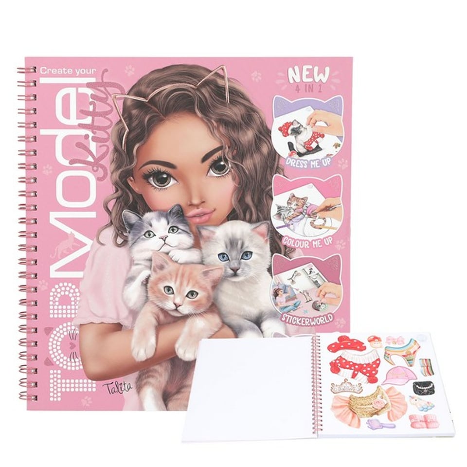 TOPModel 4-in-1 Stickerboek Create Your Kitty