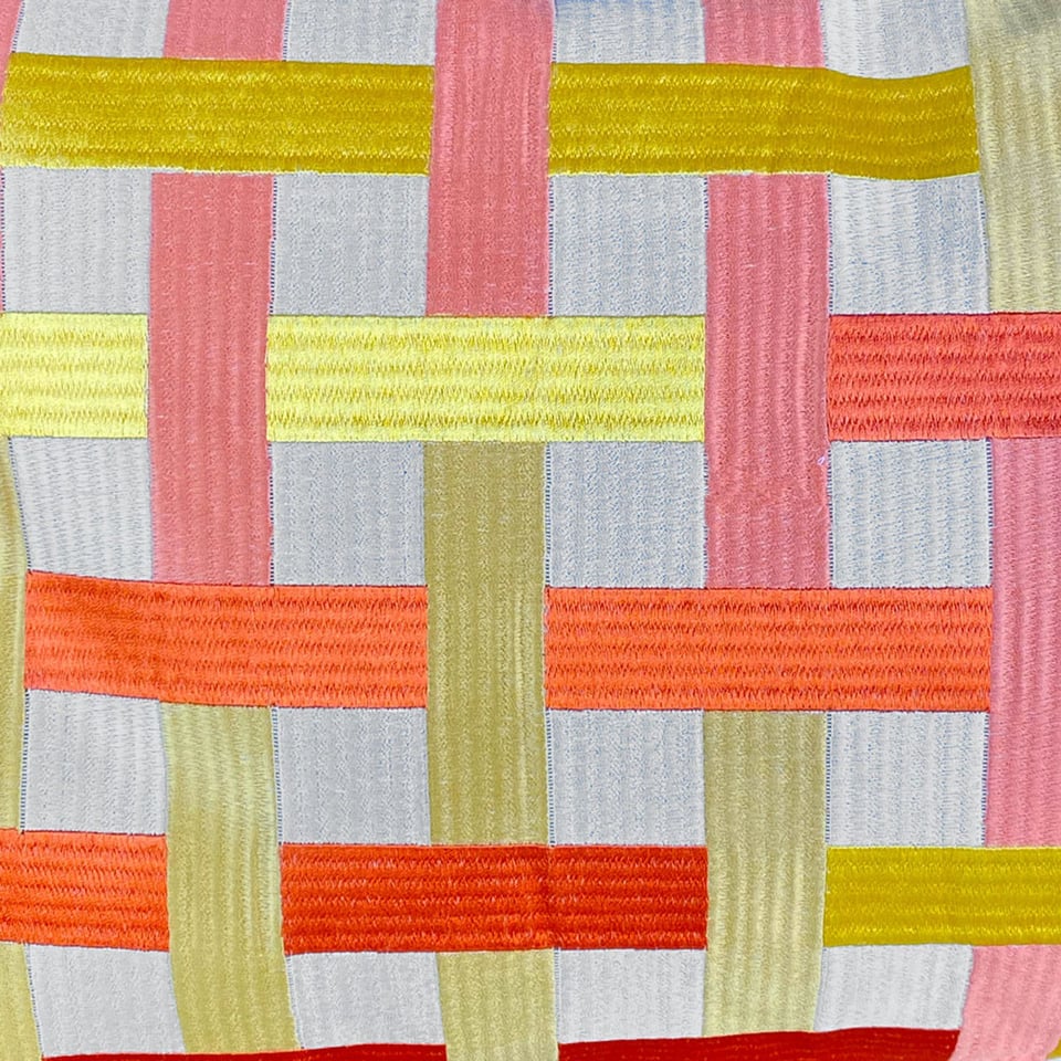 Sierkussen Lines Geel Oranje Goud 60x35cm Franjes
