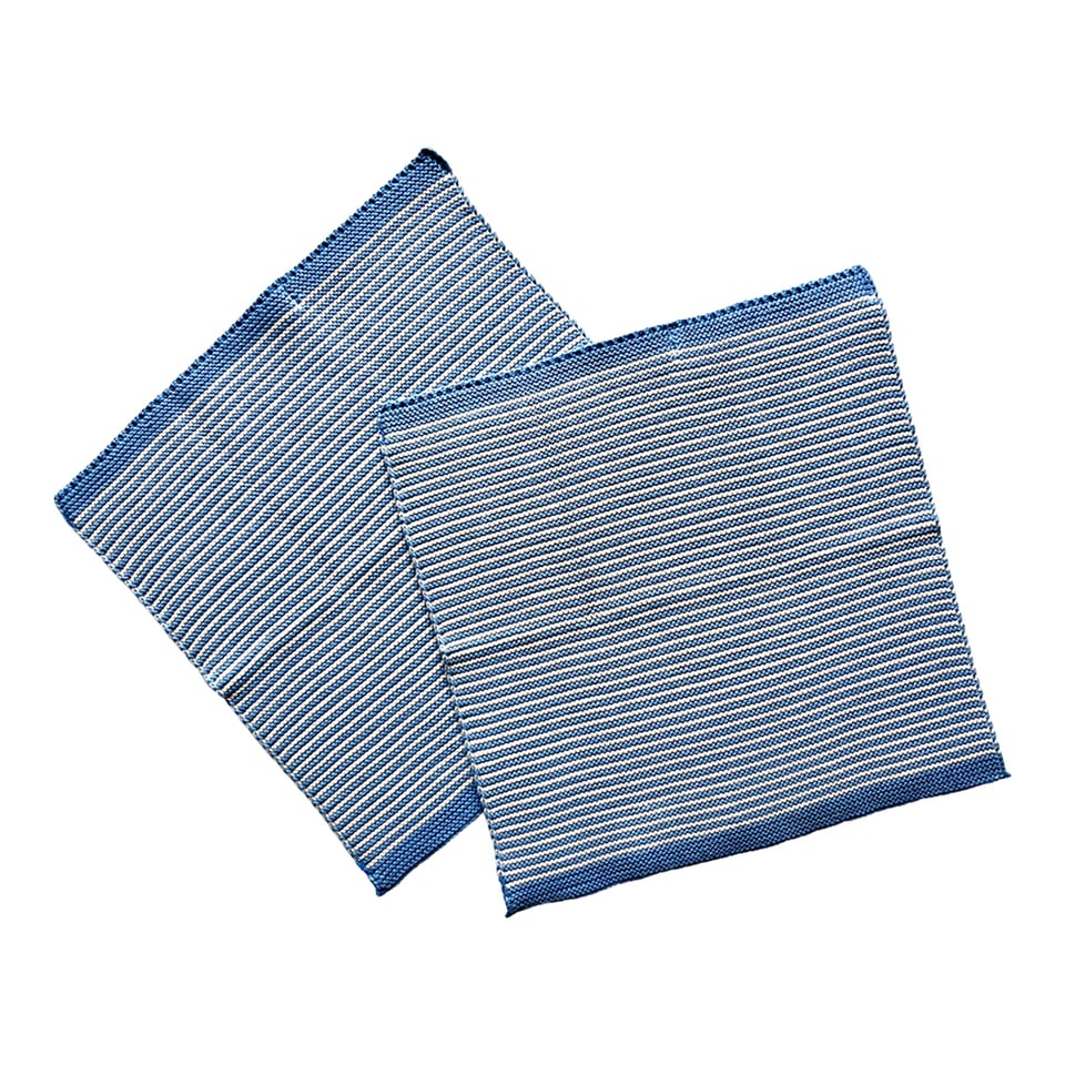 Blauw Gestreept, Set Van 2 Vaatdoekjes