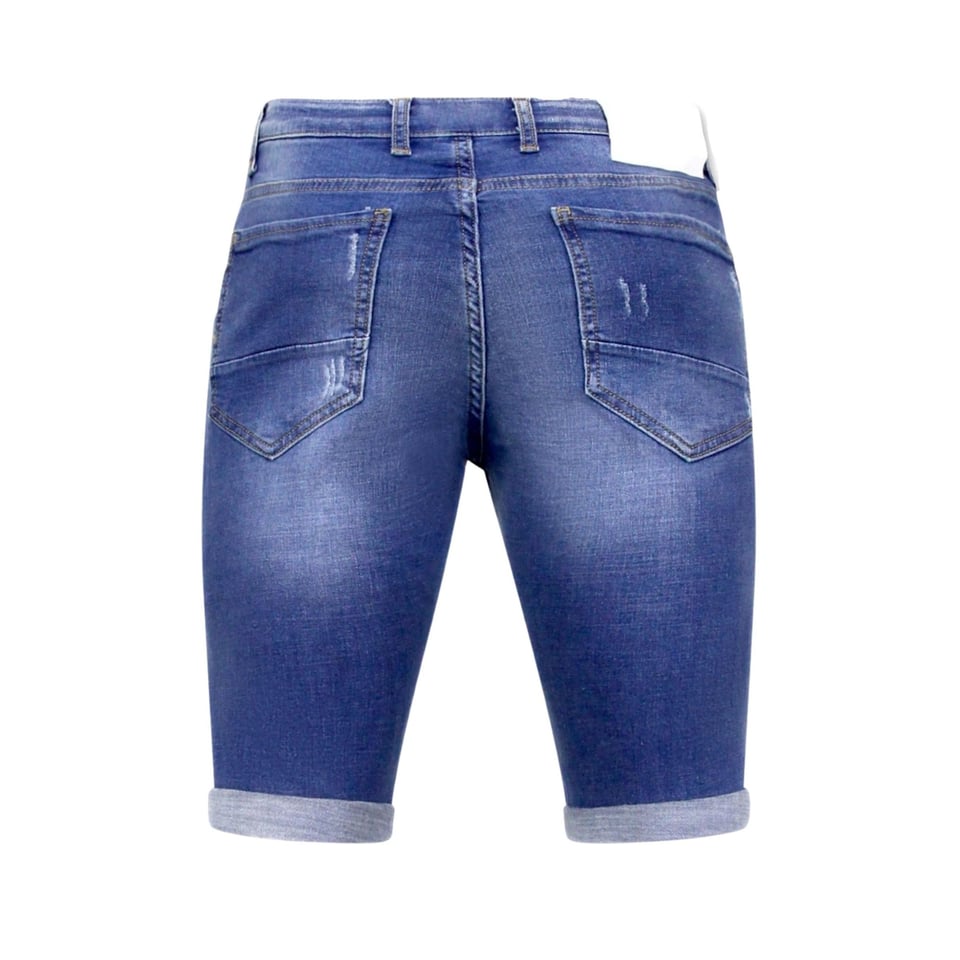 Korte Broek Skinny Met Verfspatten -1031-SH- Blauw