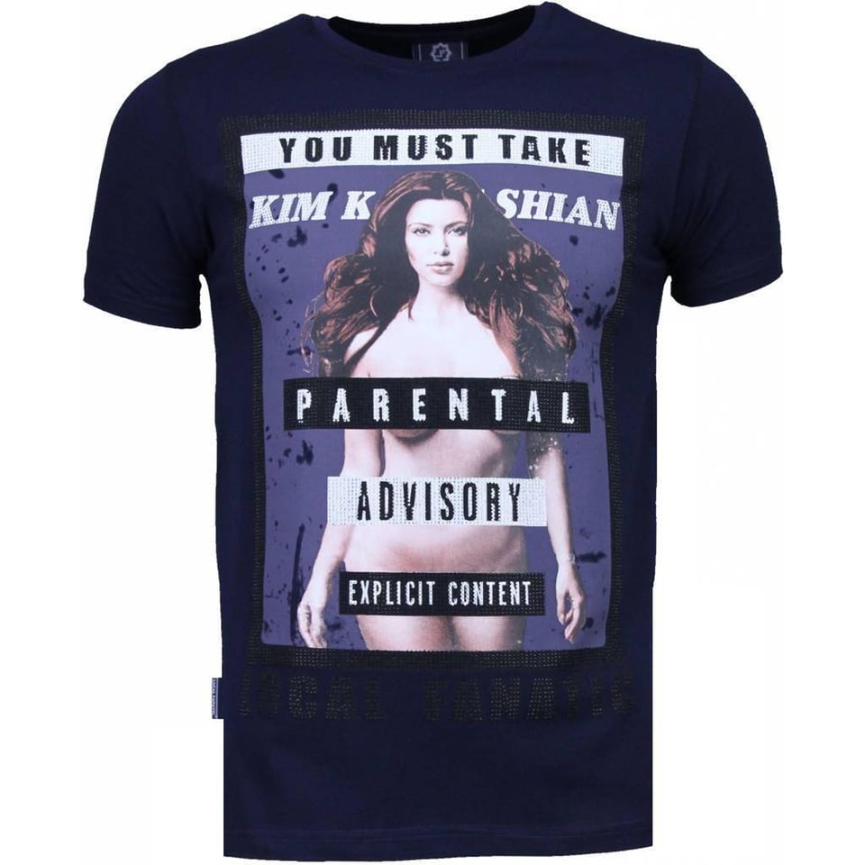 Kim Kardashian - Rhinestone T-Shirt - Navy