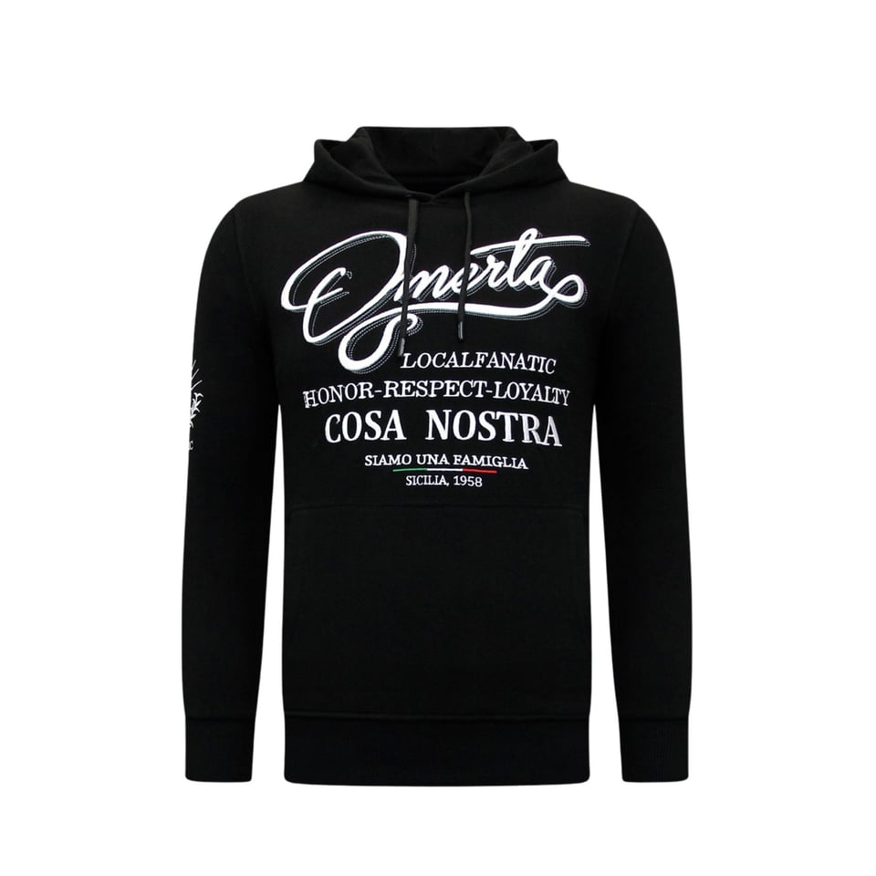 Exclusieve Heren Joggingspak - Omerta, Cosa Nostra - Zwart