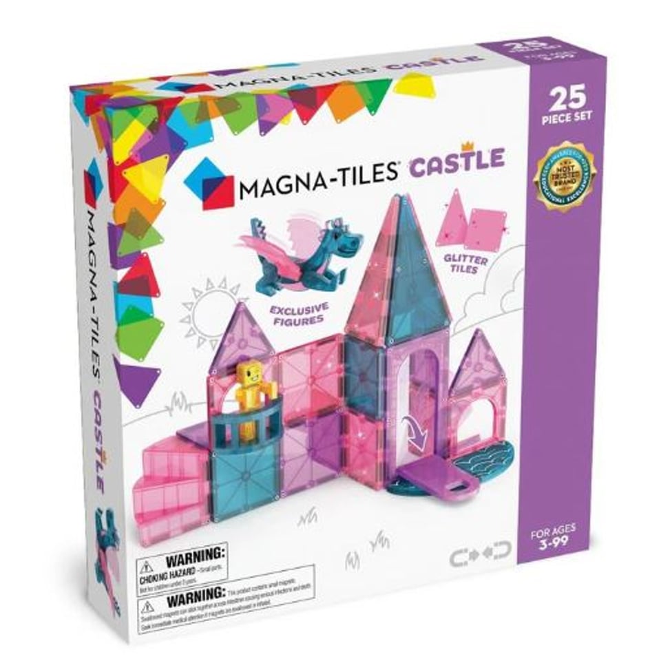 MAGNA-TILES CASTLE DLX + microMAGS - 25 Piece