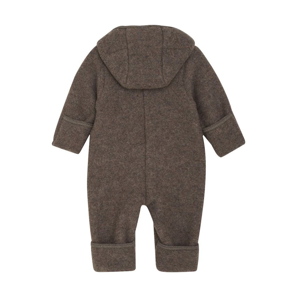 Huttelihut Pram Suit Wool Fleece Brown Melange