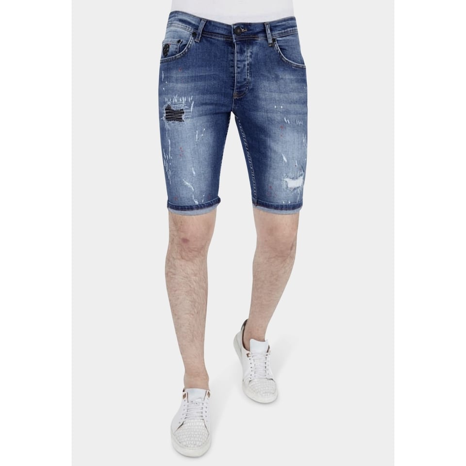 Korte Broek Met Verfspatten Heren - 1043 - Blauw