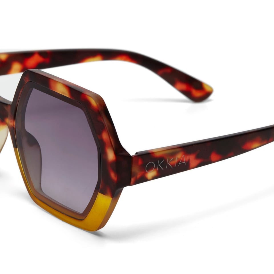 Zonnebril EMMA Hexagon Havana Yellow OK015-HY