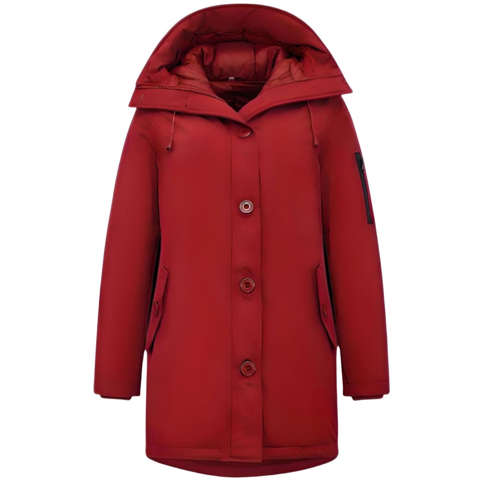 Winddichte Winterjas Dames Parka - 505 - Rood