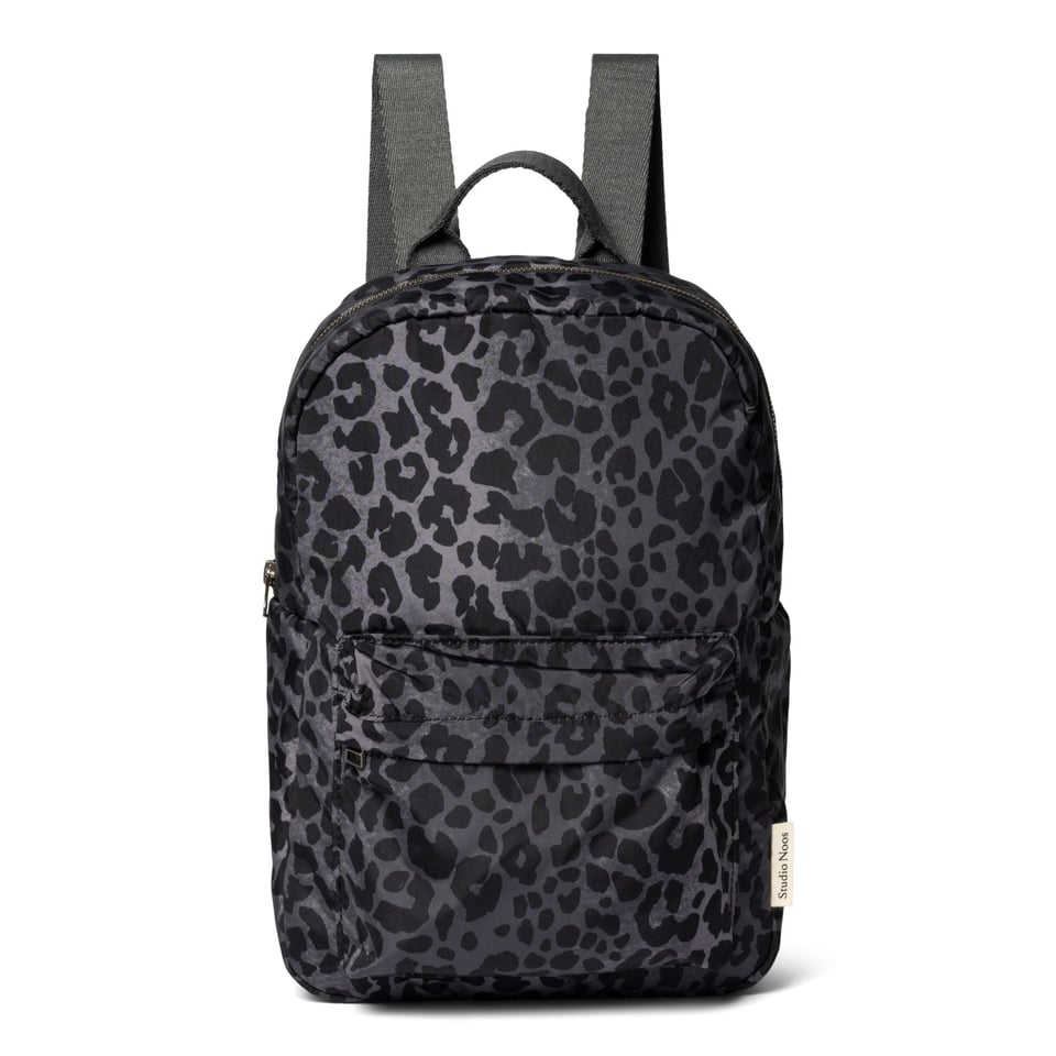 Antra Leopard Puffy Midi Backpack with Front Pocket