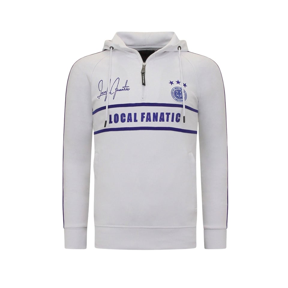 Heren Trainingspak - Double Line Signed - Wit / Blauw