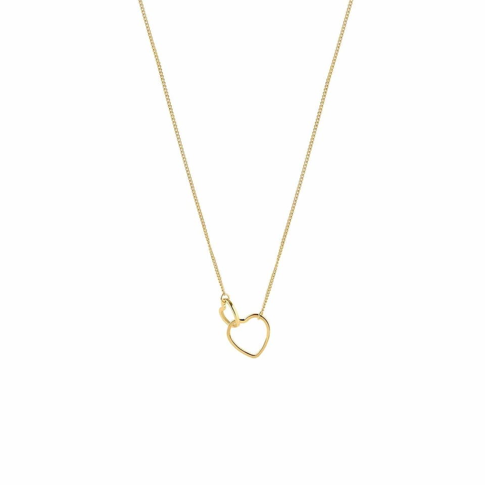 Rose Gold Plated Necklace with Double Heart