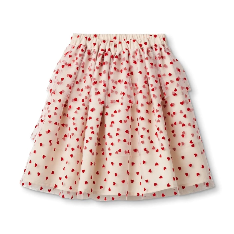 Fliink Tulle Heart Rok Sandshell/ Pompeian Red