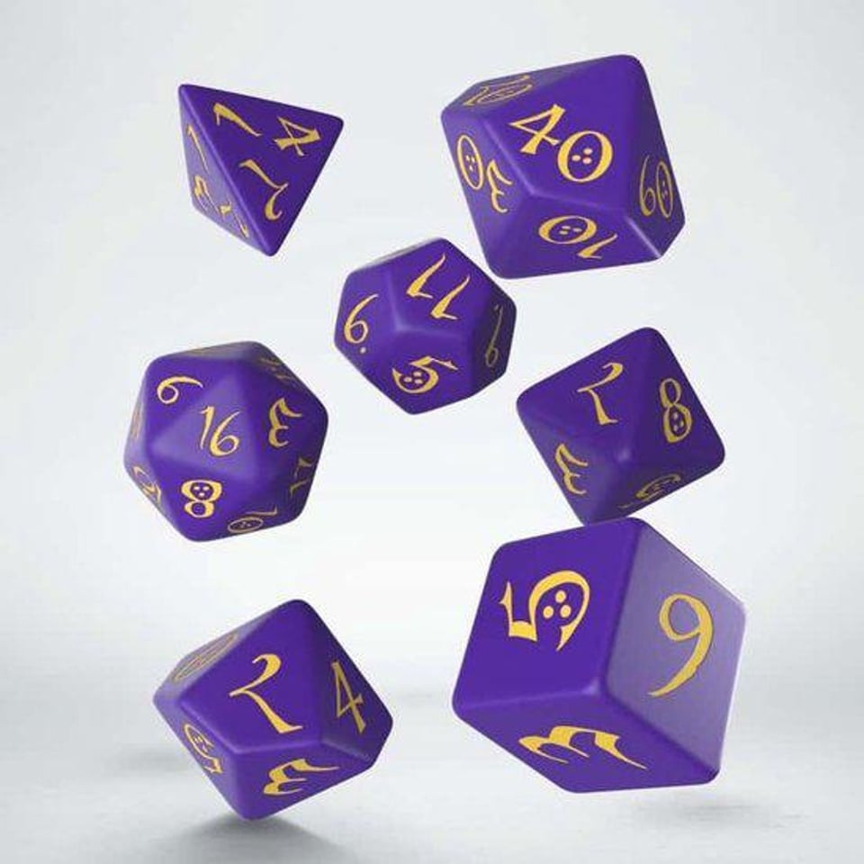 Classic RPG Dice Set Purple & Yellow