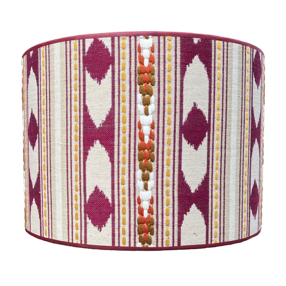 Lampenkap Cochin Aubergine Beige 40x30cm Geborduurd