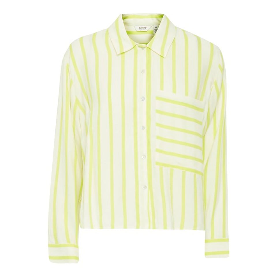 Fenna Light woven Striped Shirt - Lime