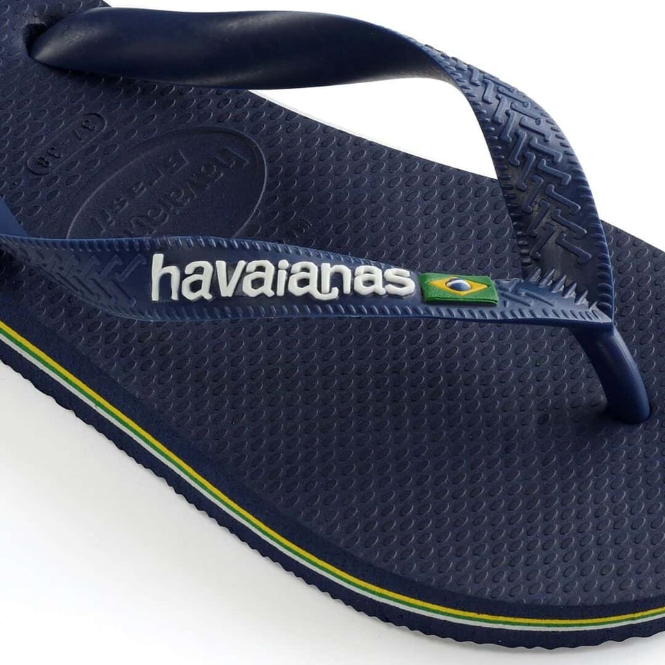 Havaianas Brasil Logo Kids Navy Blue