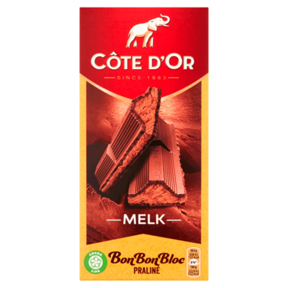Côte d'Or BonBonBloc Chocoladereep Praliné Melk