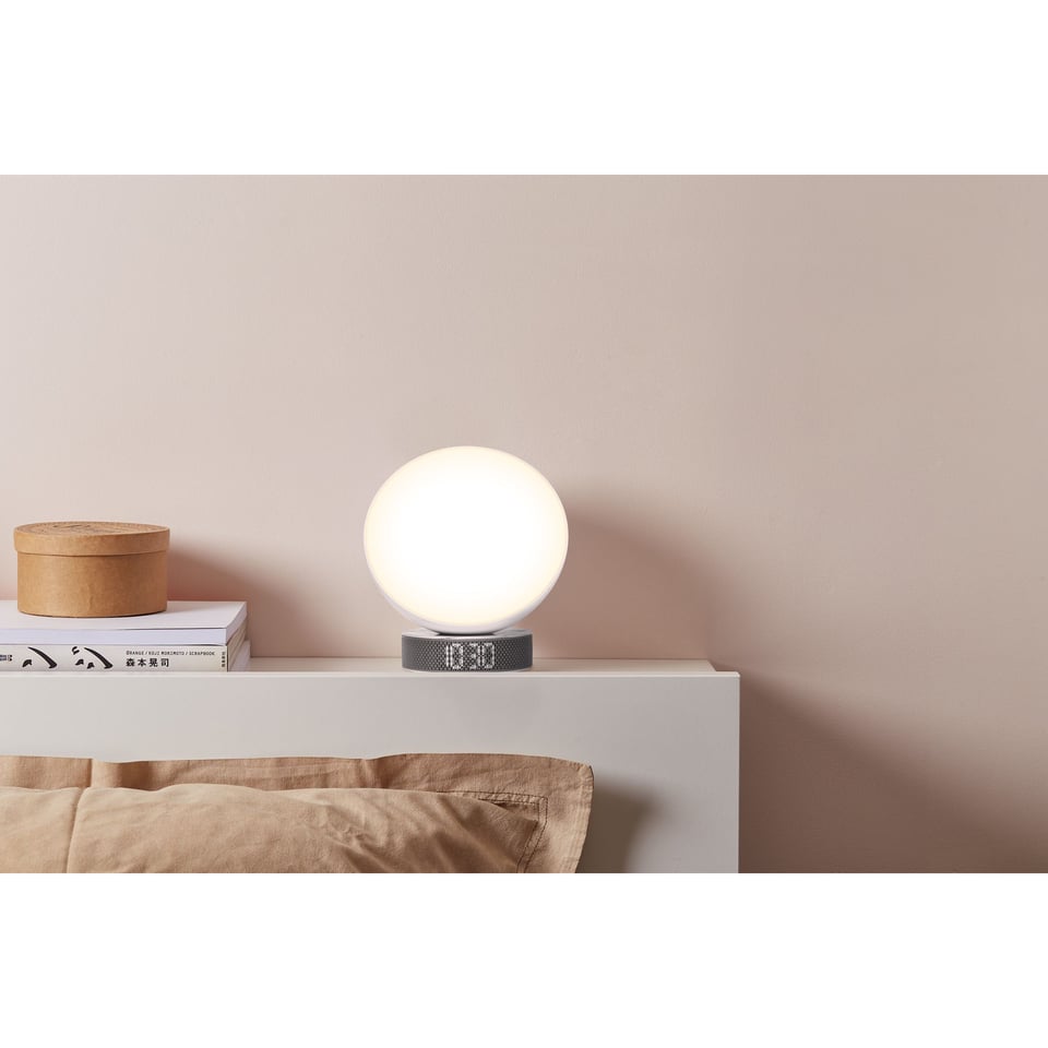 Lexon Sunrise Alarm Clock Miami - White/White Marble