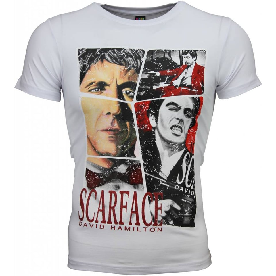 T-Shirt - Scarface Frame Print - Wit