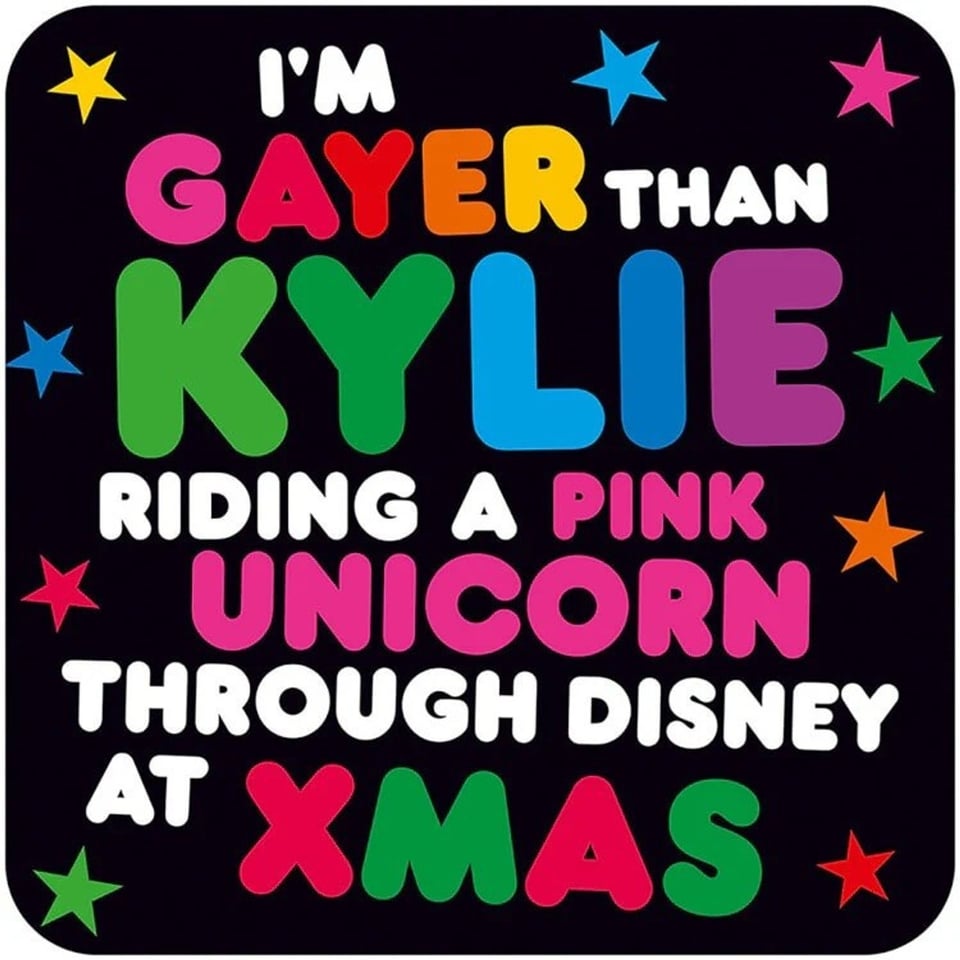 Coaster - I'm Gayer than Kylie Riding a Pink Unicorn Through Disney at Xmas