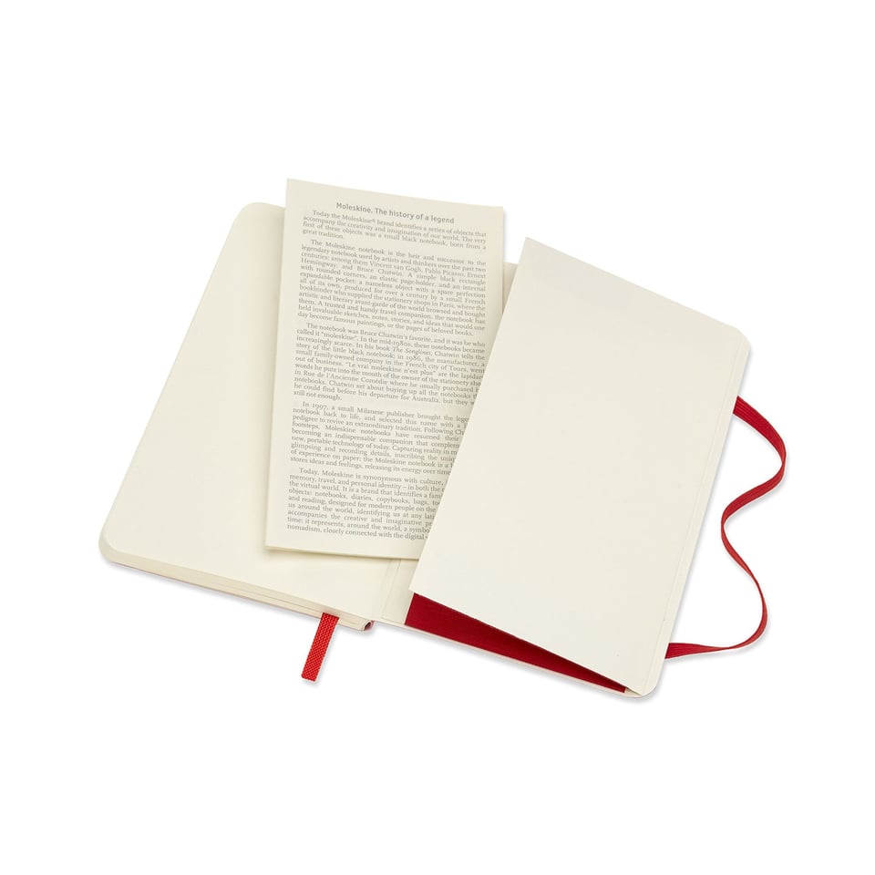 Moleskine notebook softcover large plain red - 13 x 21cm / red