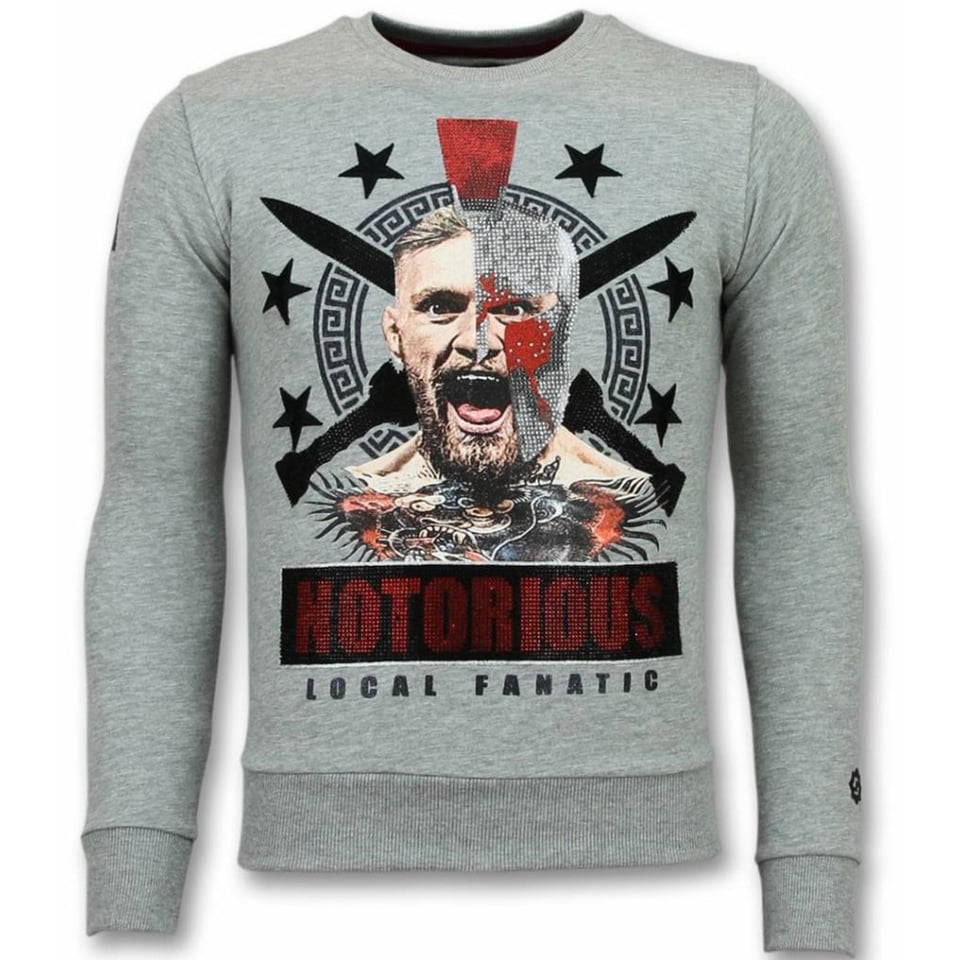 Conor Notorious Heren Sweater - Grijs