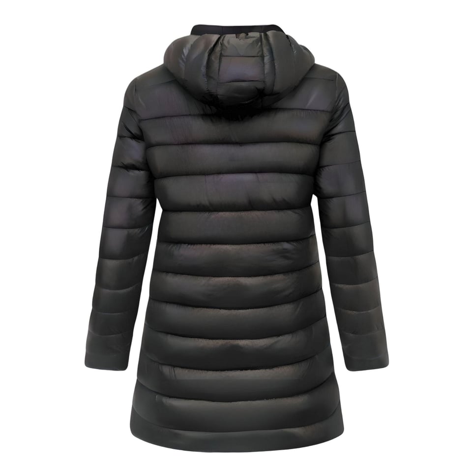 Long Puffer Coat Dames Parka - Slim Fit - Zwart