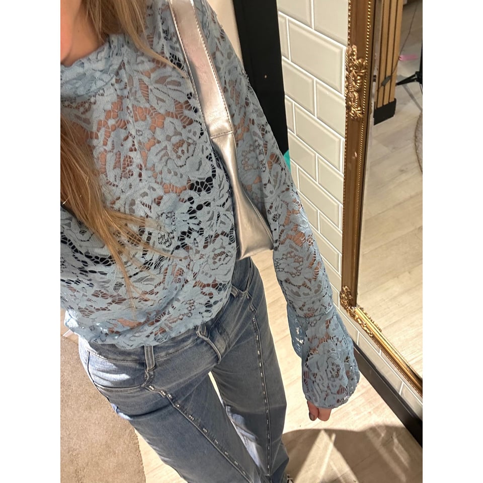 Trendy lace top blue - 1maat