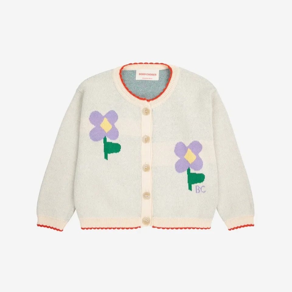 Bobo Choses Baby Pansy Flower Cardigan