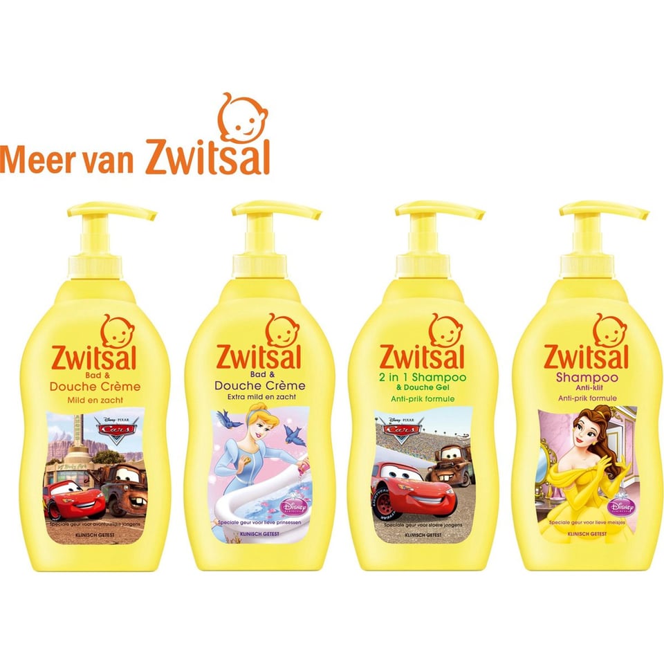 Zwitsal Jongens 2 In 1 Shampoo & Douche Gel Disney Cars - 400 Ml - Kids