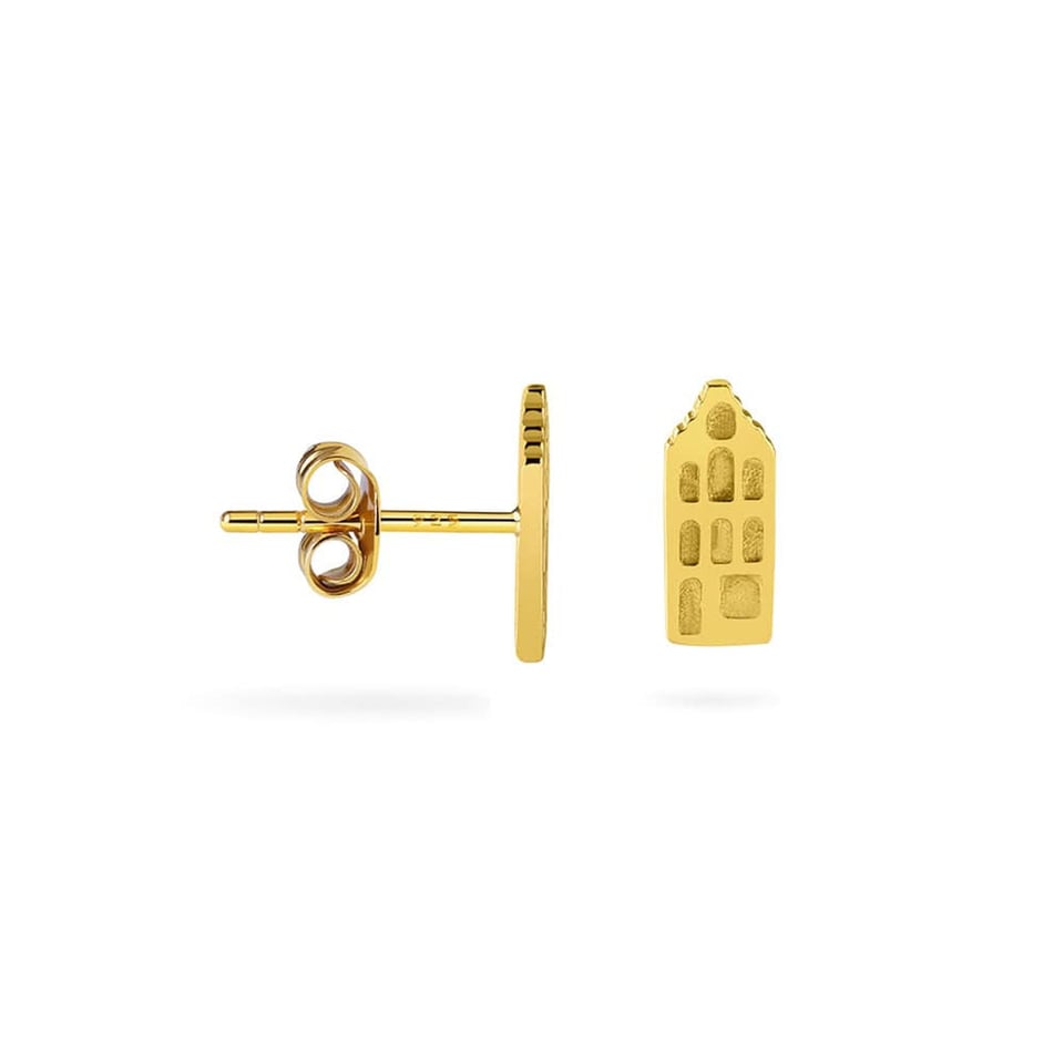 Amsterdam Canal House Gold Plated 2.0 Stud Earrings