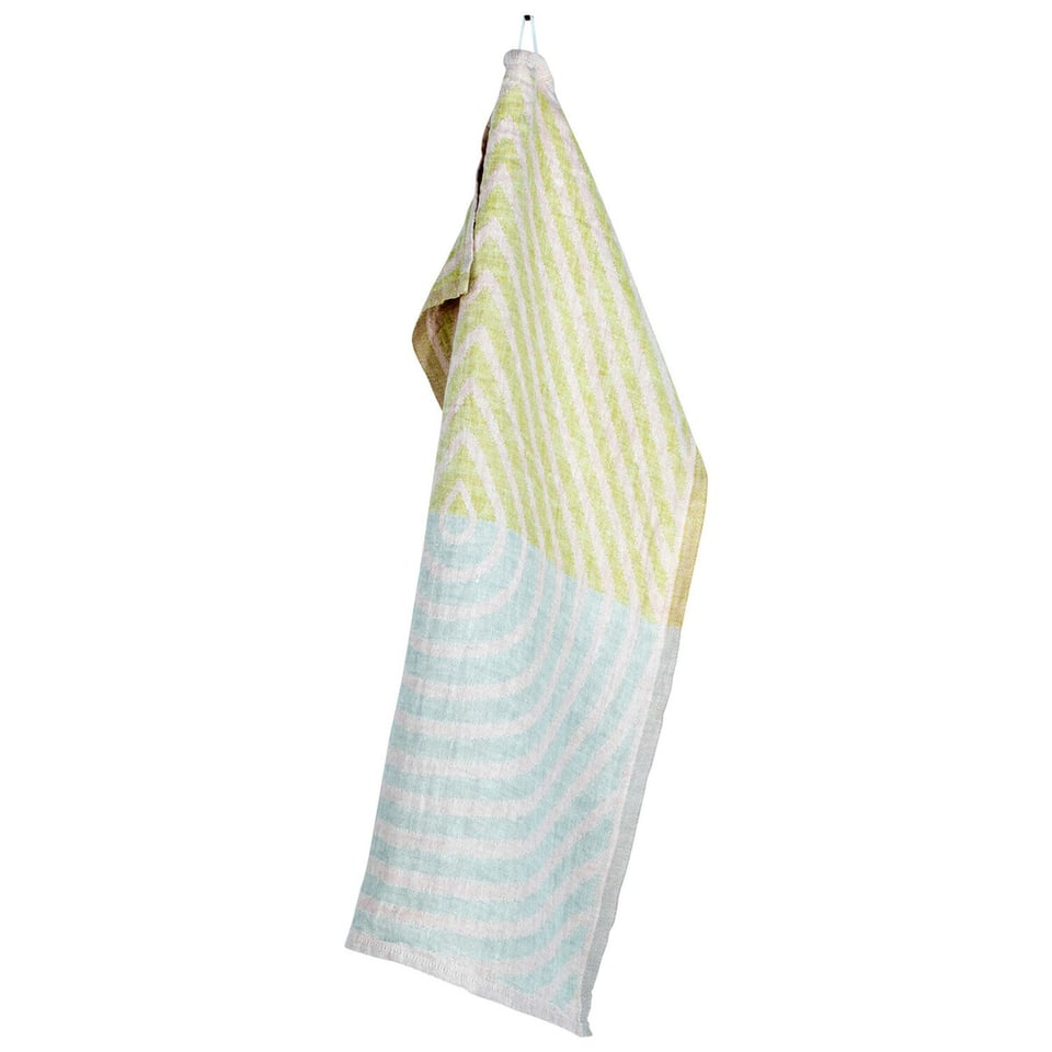 Metsälampi, Roze-Grijs-Lime, Linnen Handdoek,
