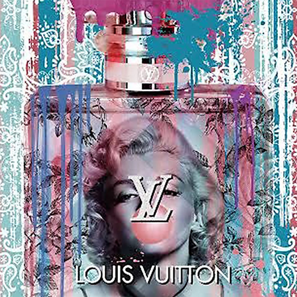 Glasschilderij Louis Vuitton Marylin Multicolor 60x80cm