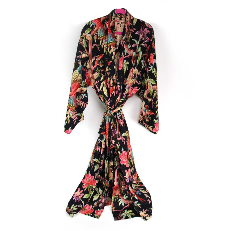Kimono Royal Paradise Black Viscose One-Size