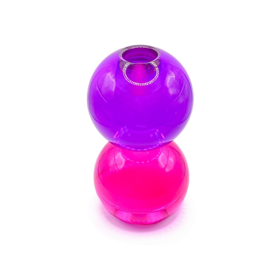 Kandelaar Votief Paars-Fuchsia Kristal Glas 7x13cm