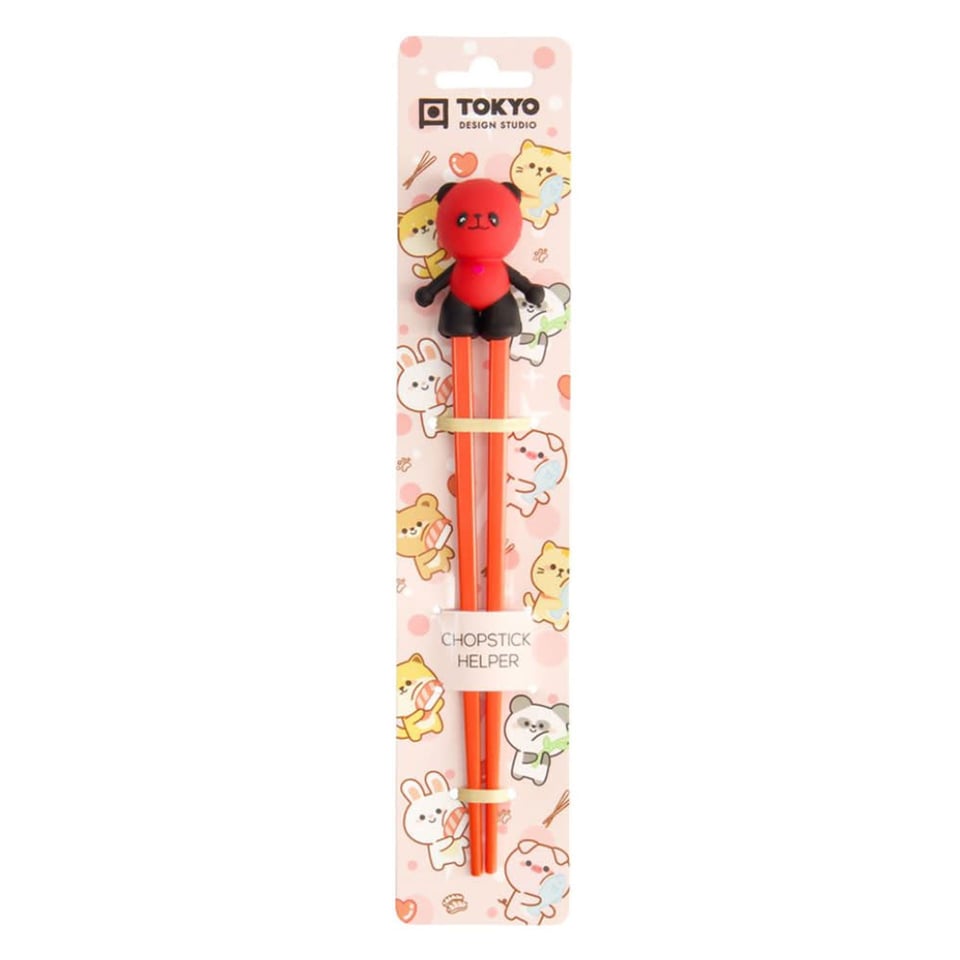 Kinder Chopsticks Met Panda Rood 22cm