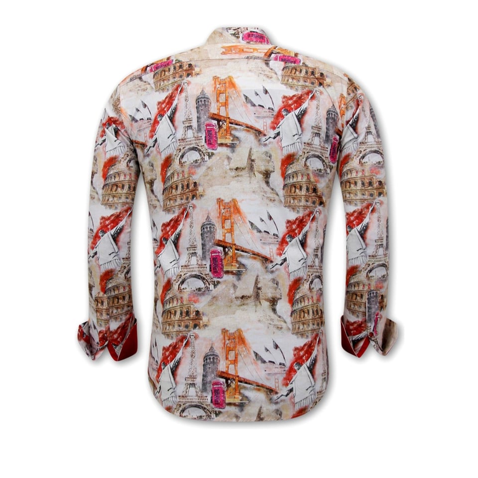 Hippe Overhemden Heren - Slim Fit -3108 - Bruin