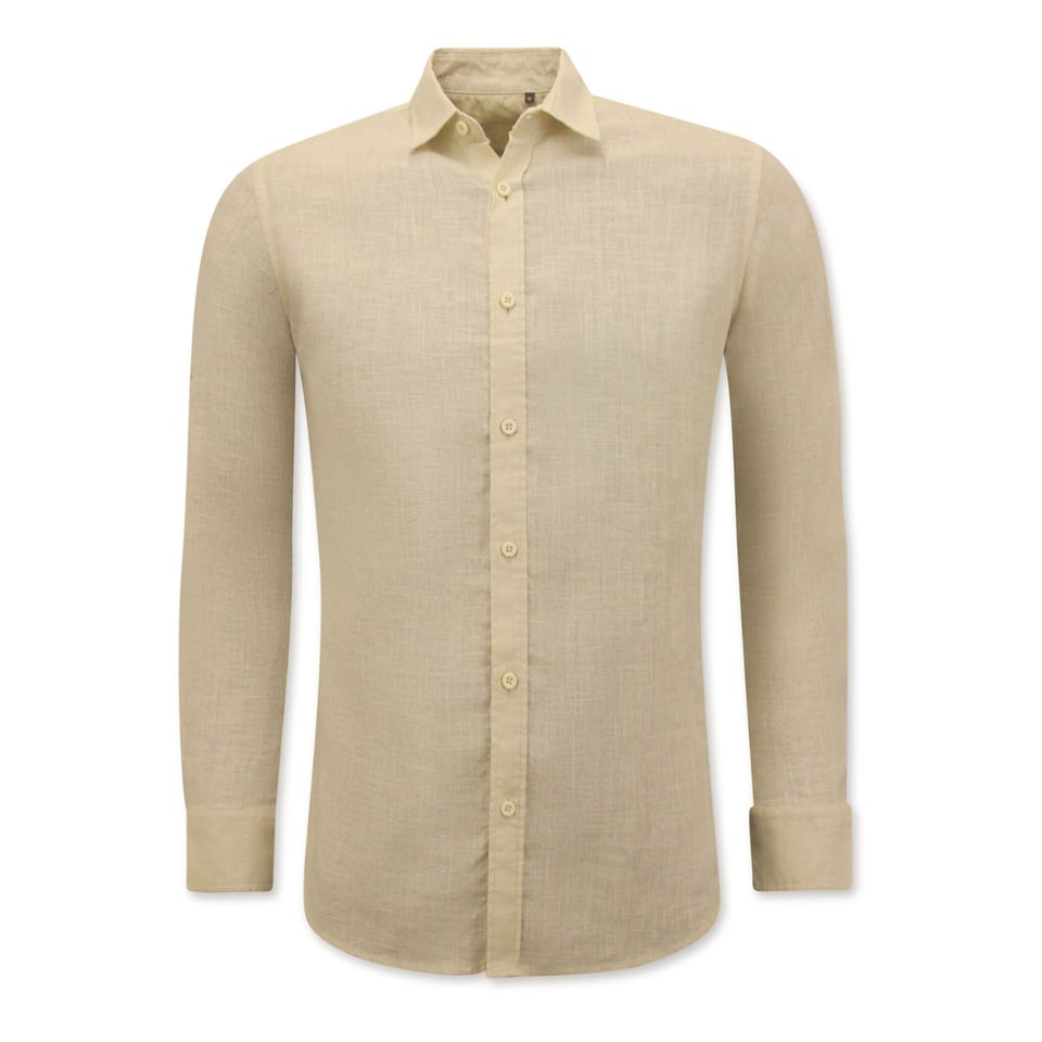 Linnen Overhemd Heren - Regular Fit - Casual Blanco - Beige