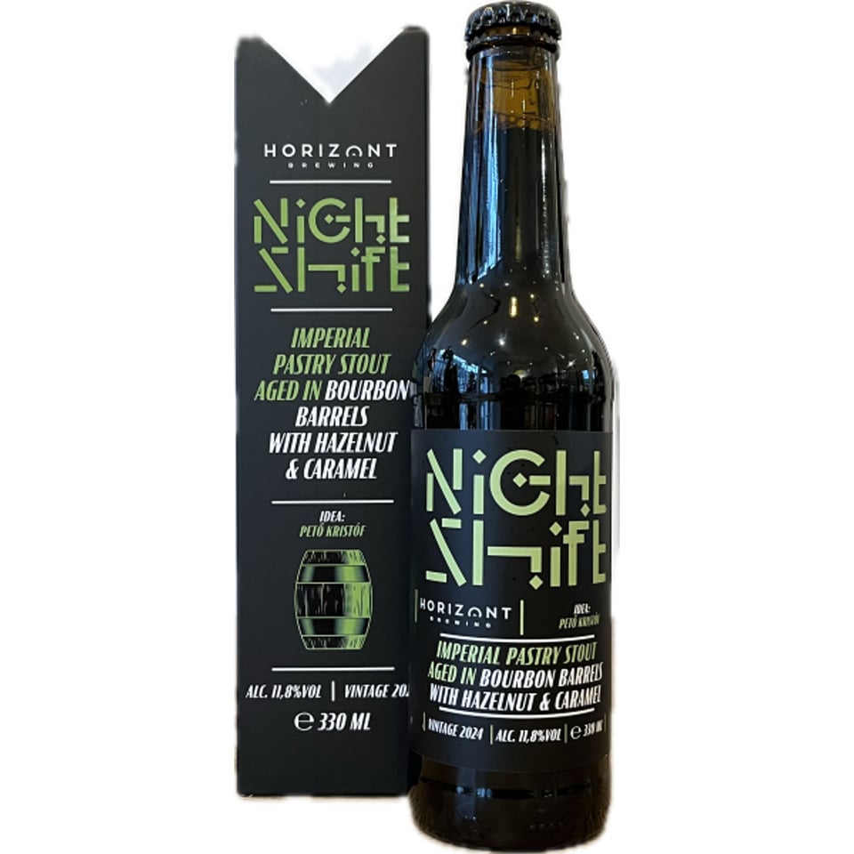 Horizont Brewing Night Shift Vintage 2024 Imperial Stout Aged in Bourbon Barrels With Hazelnut & Caramel 330ml