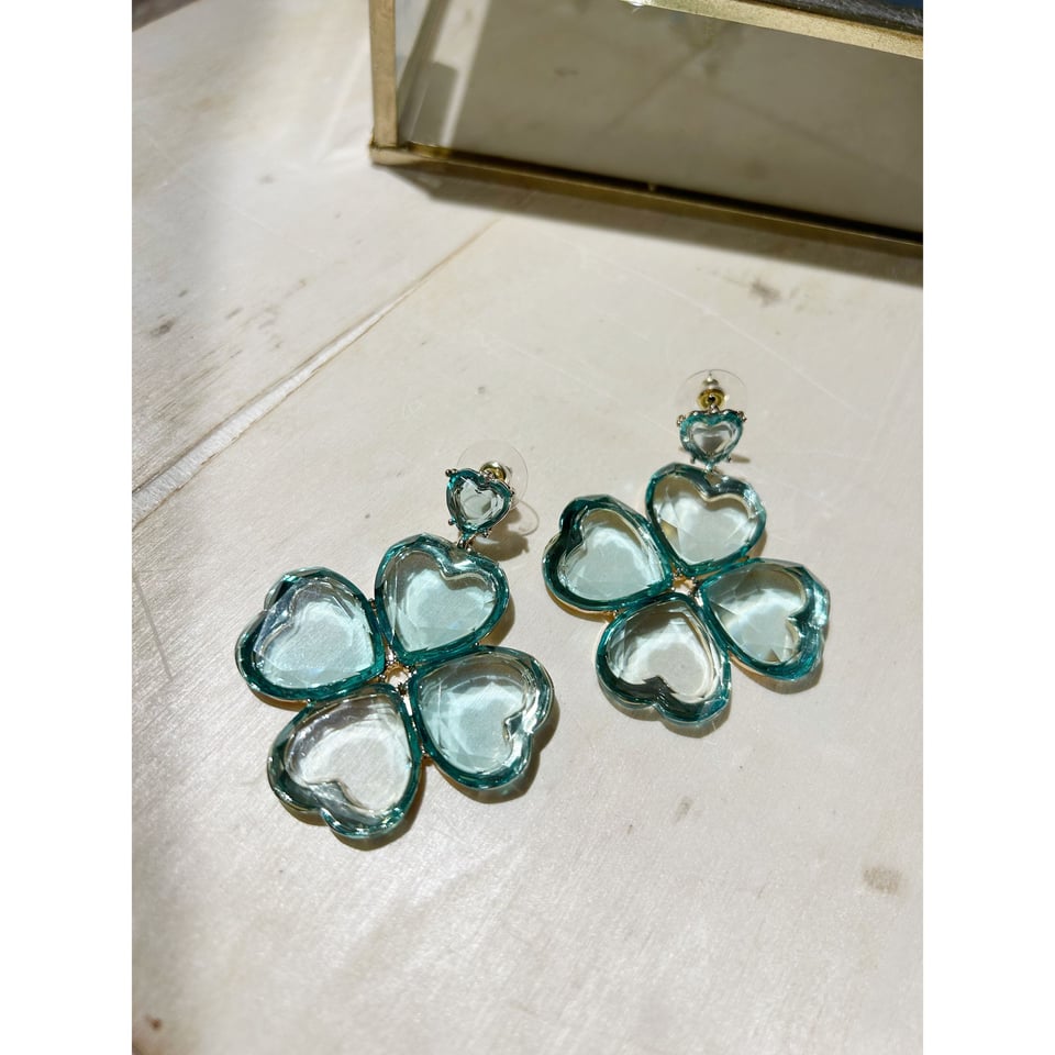 Acrylic transparant Aqua earrings - OneSize