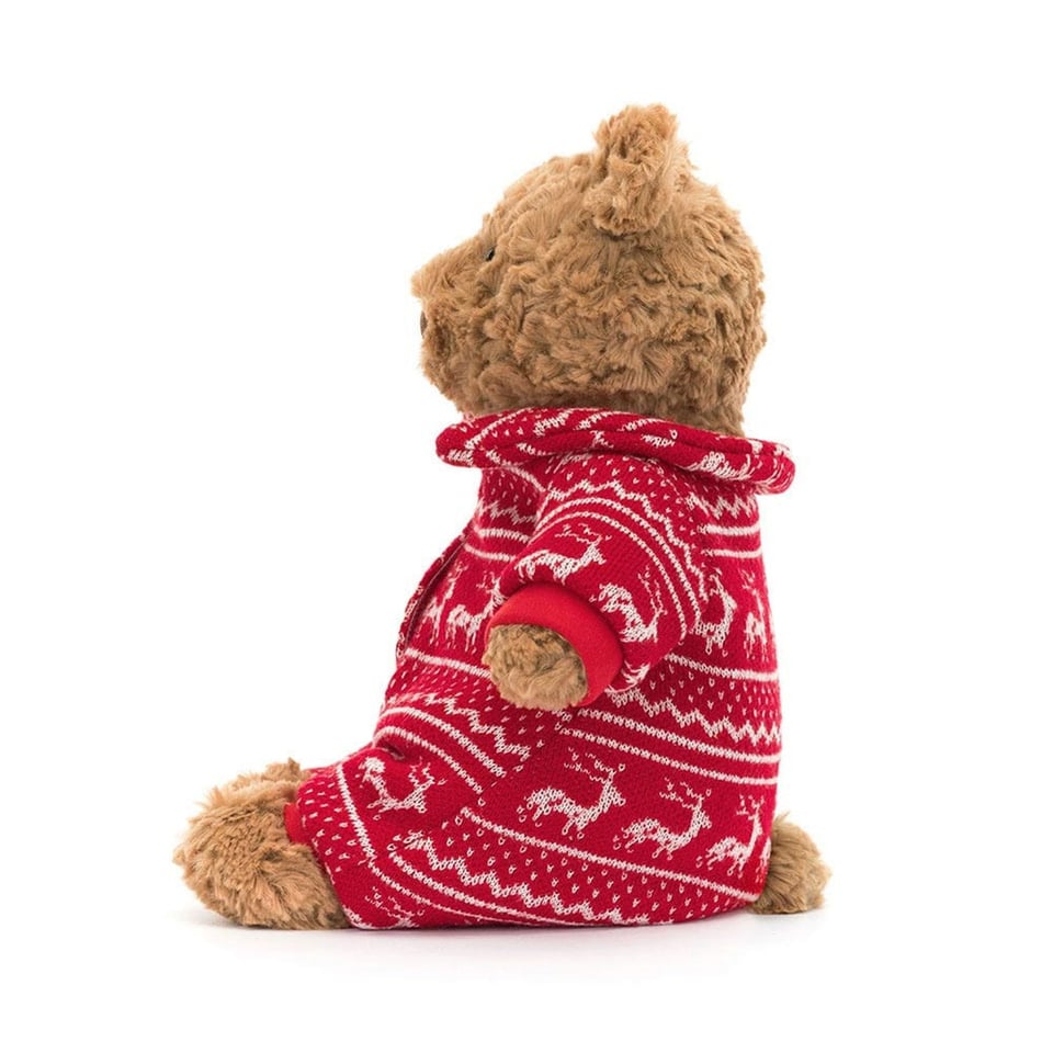 Jellycat Knuffel Bartholomew Bear Winter Pyjamas