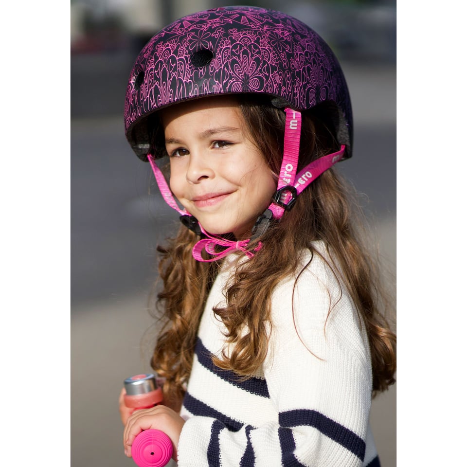 Micro PC Helm Deluxe Mandala Roze/paars - Maat: M (54-58 Cm)