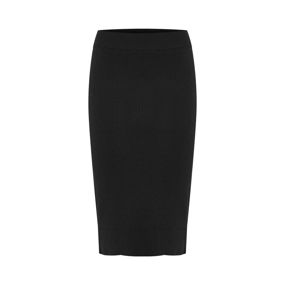 Pencil Skirt - ribbed Black