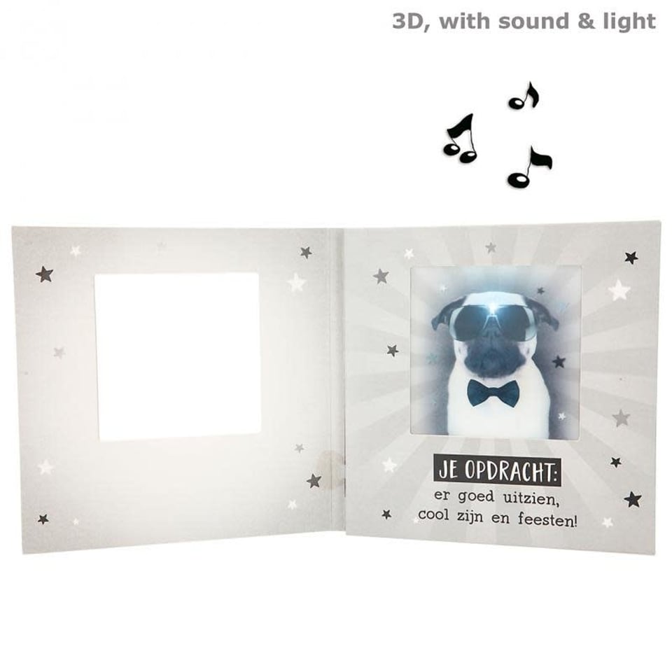 3D Kaart Met Muziek & Licht Jarig! License to Party Song: Theme From James Bond