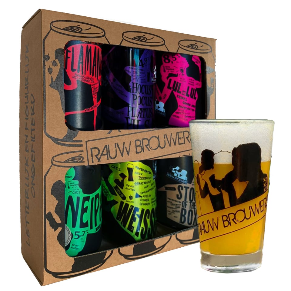 Rauw Giftpack 6stuks + Glas - 6