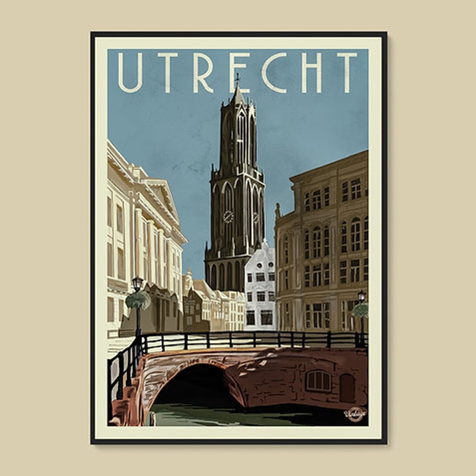 Utrecht Vintage Stadsposter Medium
