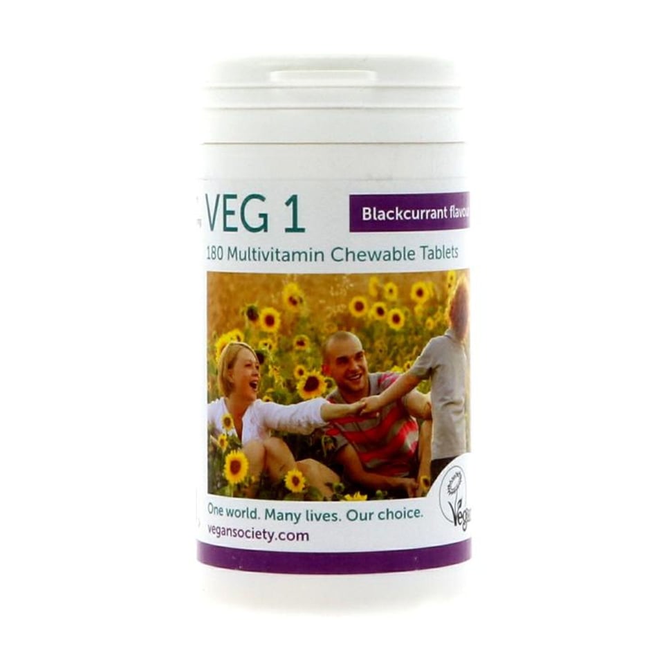 The Vegan Society VEG 1 Multivitamin Blackcurrant 180 Tablets * THT Jan 2025*