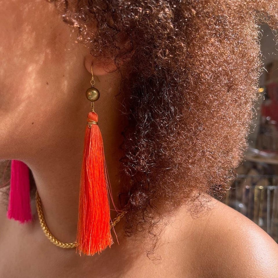 Orange Brush Earrings