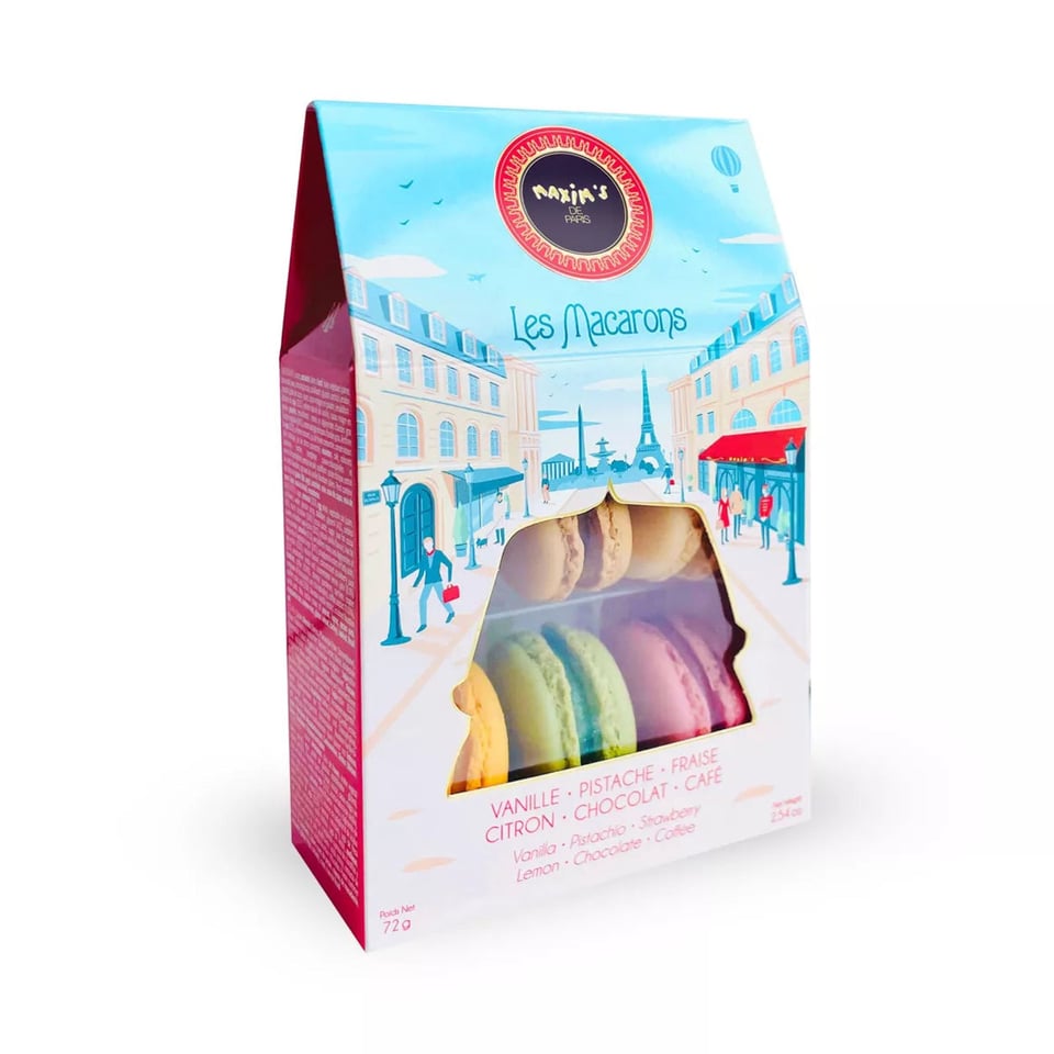 Doos met 6 verschillende macarons