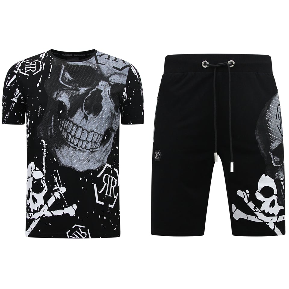 Heren Sets - Skull - Rhinestone - 7975/7976 - Zwart